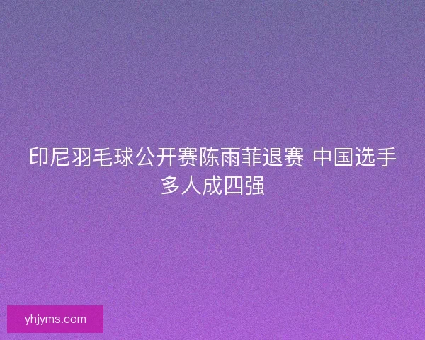 印尼羽毛球公开赛陈雨菲退赛 中国选手多人成四强
