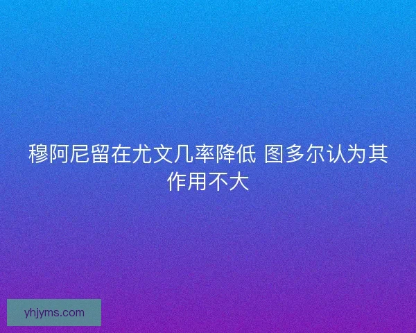 穆阿尼留在尤文几率降低 图多尔认为其作用不大
